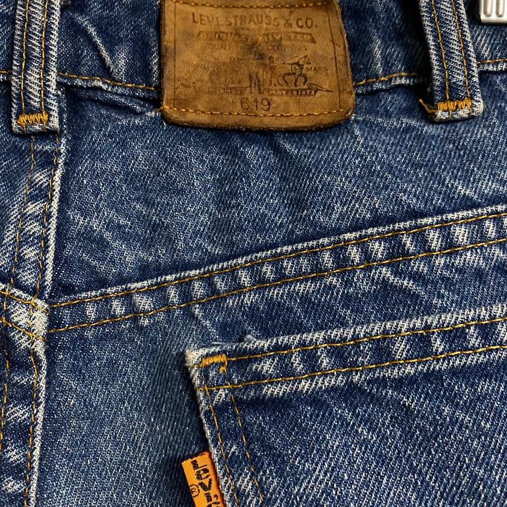 Vintage 80s Levi's Orange Tab 619 Faded & Distressed 36x32 - Picture 9 of 10
